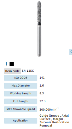 Mani Dia Bur Super Coarse SR-13SC