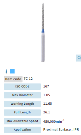 Mani Dia Bur Taper Conical End TC-12