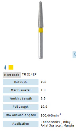 Mani Dia Bur Taper Round End TR-S14EF