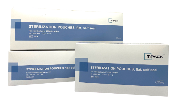 MPack Self-Sealing Sterilisation Pouches - 70mm x 230mm