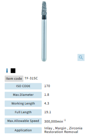Mani Dia Bur Super Coarse TF-31SC