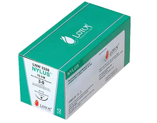Lotus Nylus Nylon Sutures: L922B – Nylon Black Mono 4-0, 45cm, Reverse Cutting, 19mm 3/8 Circle