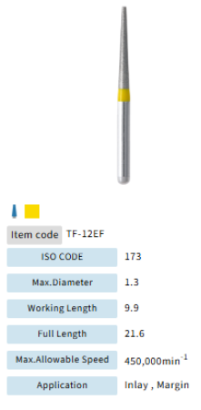 Mani Dia Bur Taper Flat End TF-12EF