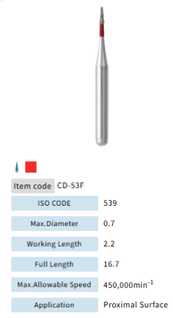 Mani Dia Bur Flame Fine Needle CD-53F 5pk