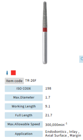Mani Dia Bur Taper Round End TR-26F