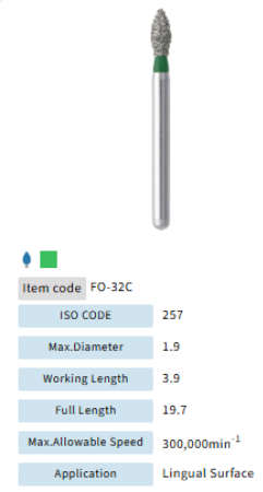 Mani Dia Bur Flame Ogival End FO-32C