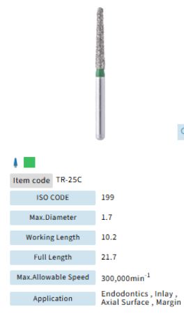 Mani Dia Bur Taper Round End TR-25C