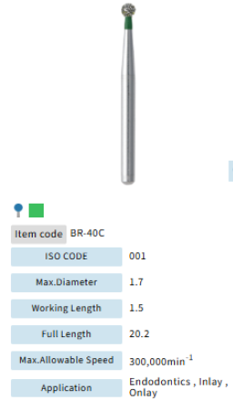 Mani Dia Bur Ball Round BR-40C