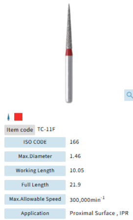 Mani Dia Bur Taper Conical End TC-11F