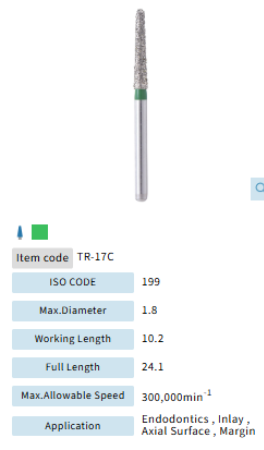 Mani Dia Bur Taper Round End TR-17C