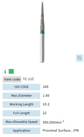Mani Dia Bur Taper Conical End TC-11C