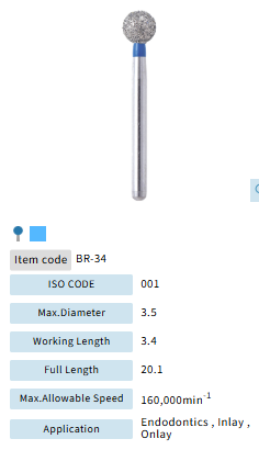 Mani Dia Bur Ball Round BR-34