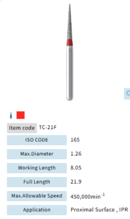 Mani Dia Bur Taper Conical End TC-21F