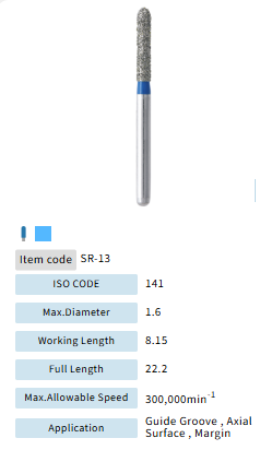 Mani Dia Bur Straight Round End SR-13