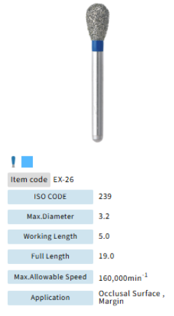 Mani Dia Bur Extra Shape EX-26