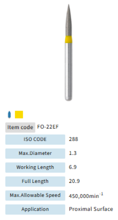 Mani Dia Bur Flame Ogival End FO-22EF