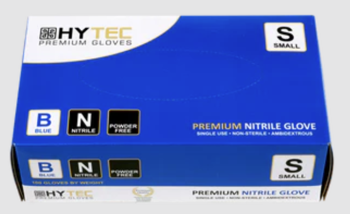 Hytec Blue Nitrile Gloves; Powder Free - X-Large