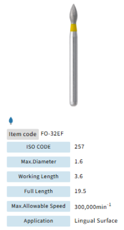 Mani Dia Bur Flame Ogival End FO-32EF