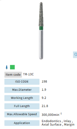 Mani Dia Bur Taper Round End TR-13C