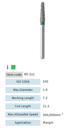 Mani Dia Bur Rounded Shoulder RS-21C