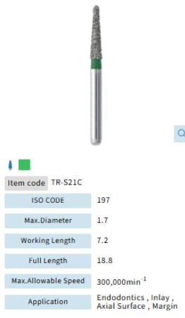Mani Dia Bur Taper Round End TR-S21C