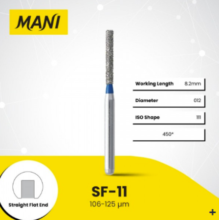 Mani Dia Bur Flat End Cylinder Medium, SF-11