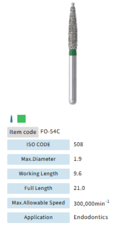 Mani Dia Bur Flame Ogival End FO-54C