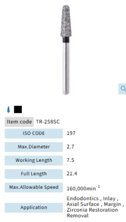Mani Dia Bur Super Coarse TR-258SC