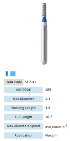 Mani Dia Bur Straight Flat End SF-S41