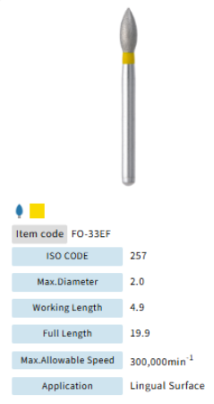 Mani Dia Bur Flame Ogival End FO-33EF
