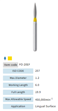 Mani Dia Bur Flame Ogival End FO-20EF