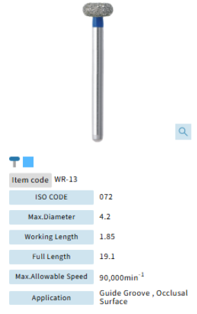 Mani Dia Bur Wheel Round End WR-13