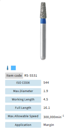 Mani Dia Bur Rounded Shoulder RS-SS31