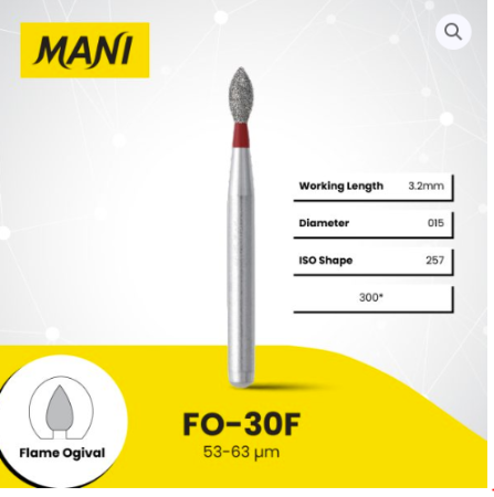 Mani Diamond Bur Egg/Football Fine 3 FO-30F