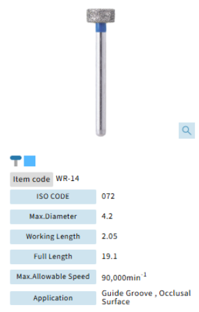Mani Dia Bur Wheel Round End WR-14