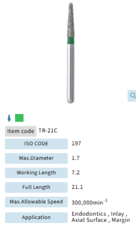 Mani Dia Bur Taper Round End TR-21C