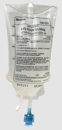 Baxter Viaflex Bag 0.9% Sodium Chloride IV Solution 500ml