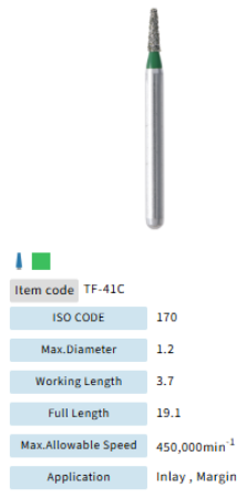 Mani Dia Bur Taper Flat End TF-41C