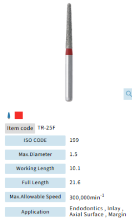 Mani Dia Bur Taper Round End TR-25F