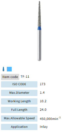 Mani Dia Bur Taper Flat End TF-11