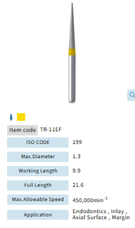 Mani Dia Bur Taper Round End TR-11EF
