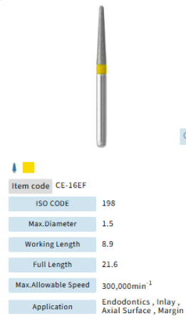 Mani Dia Bur Cerec CE-16EF