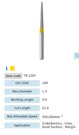 Mani Dia Bur Taper Round End TR-12EF