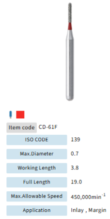 Mani Dia Bur Childresn Dentistry CD-61F