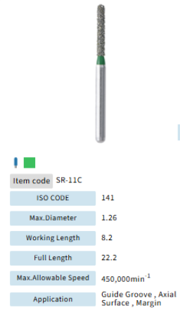 Mani Dia Bur Straight Round End SR-11C