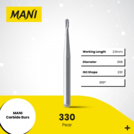 Mani Carbide Bur Pear Amalgam Prep #330 10pk