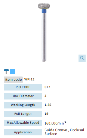 Mani Dia Bur Wheel Round End WR-12