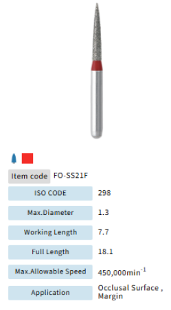 Mani Dia Bur Flame Ogival End FO-SS21F