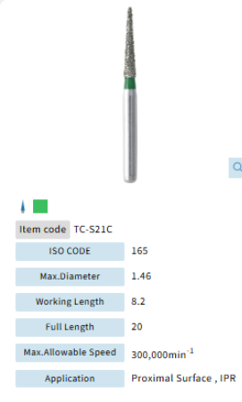 Mani Dia Bur Taper Conical End TC-S21C