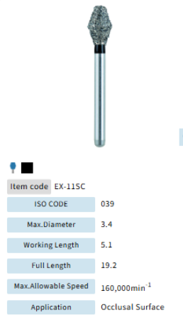 Mani Dia Bur Super Coarse EX-11SC